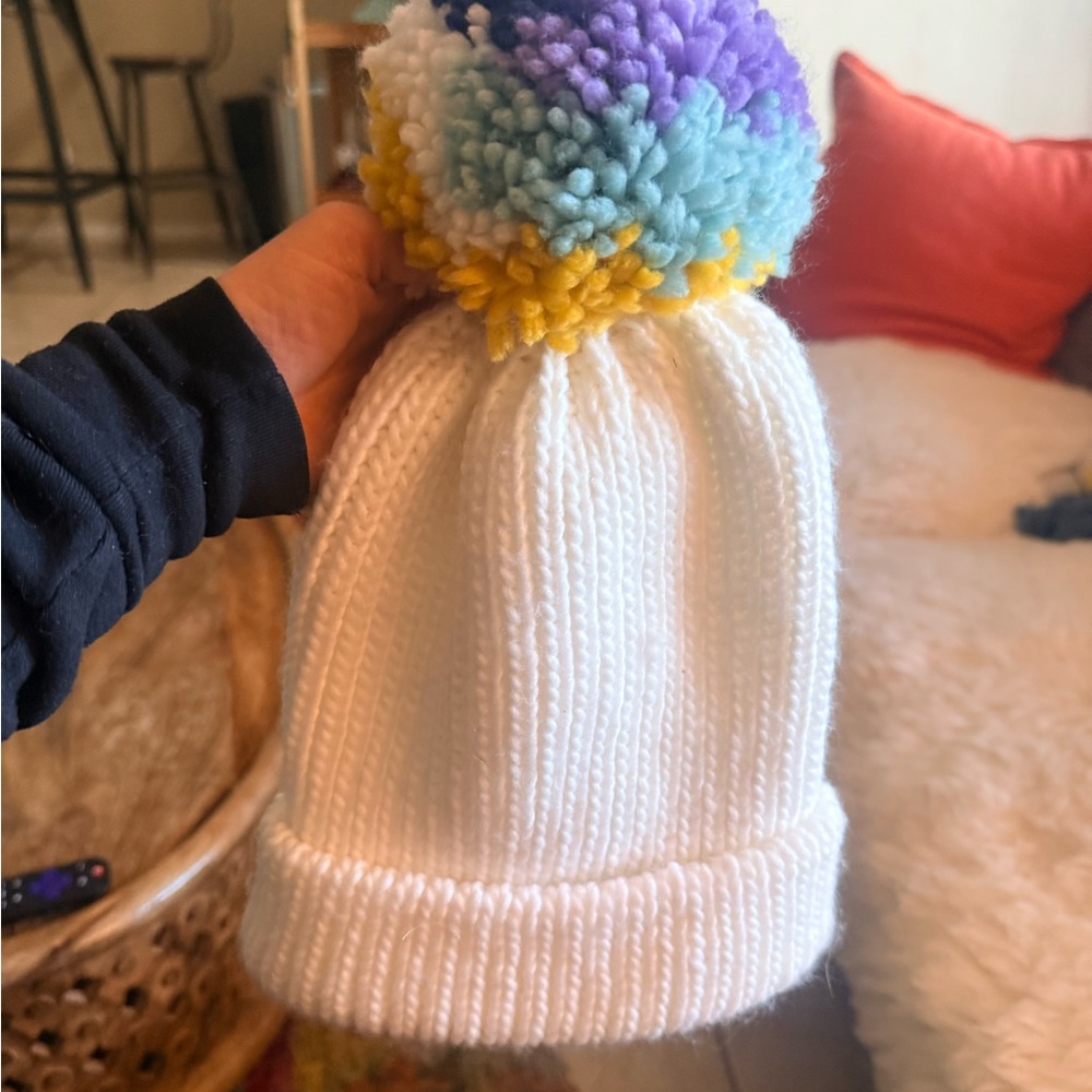 Colorful Pom-Pom Knit Beanie